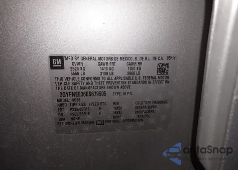 2014 Cadillac Srx Luxury Collection from USA, damaged, VIN 3GYFNEE36ES679505